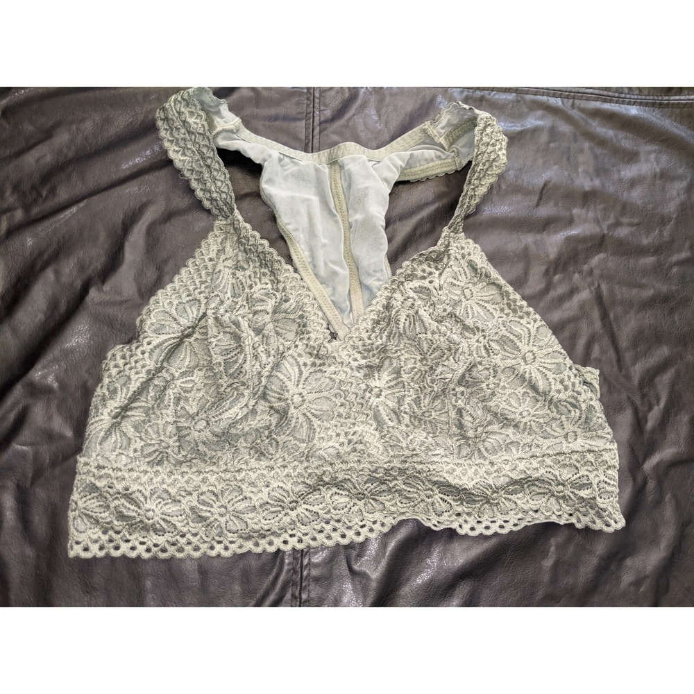 Aerie Lace Bralette Size Large Green Racerback